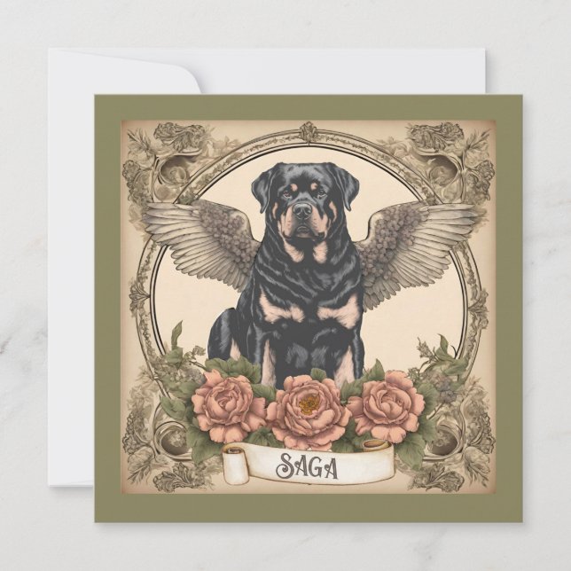 Vintage Loss of Rottweiler Personalised Card (Front)