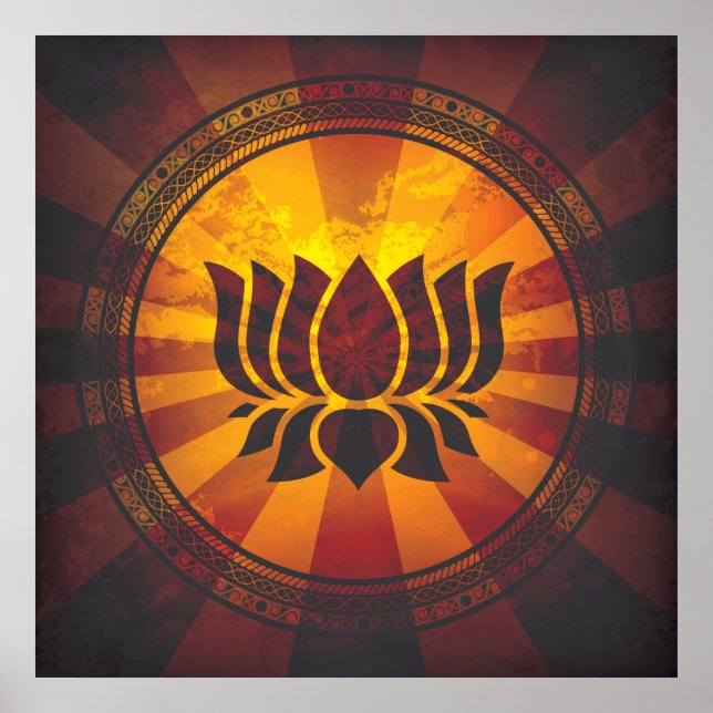 Vintage Lotus Flower Print (Front)