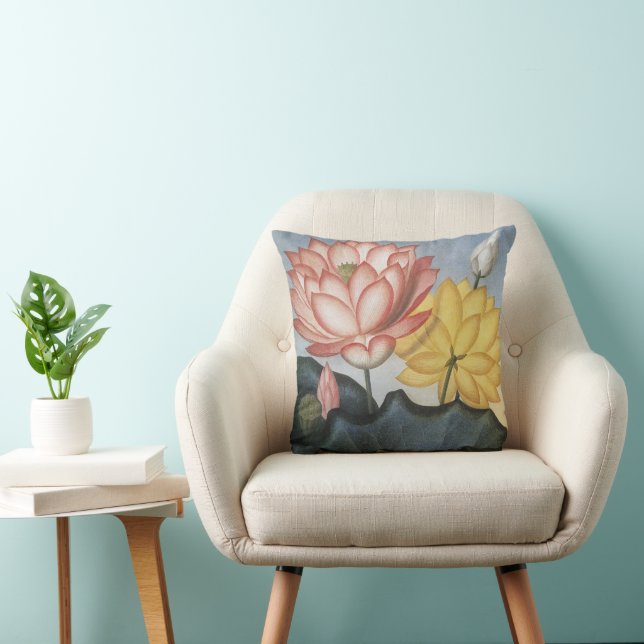 Vintage Lotus Flowers, The Sacred Egyptian Bean Cushion (Chair)