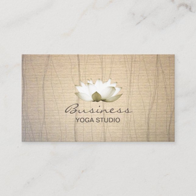 Vintage Lotus Yoga Teacher Business Card (Front)