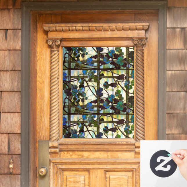 Vintage Louis Comfort Tiffany Grapevine Window Cling (Home Door)