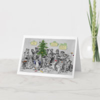 Vintage Louis Wain Cats Christmas Party Card