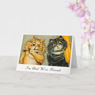 Vintage Louis Wain Cats I'm Glad We're Friends Card