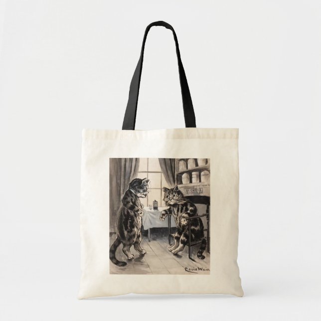 Vintage Louis Wain Get Well Cat Tote Bag (Front)