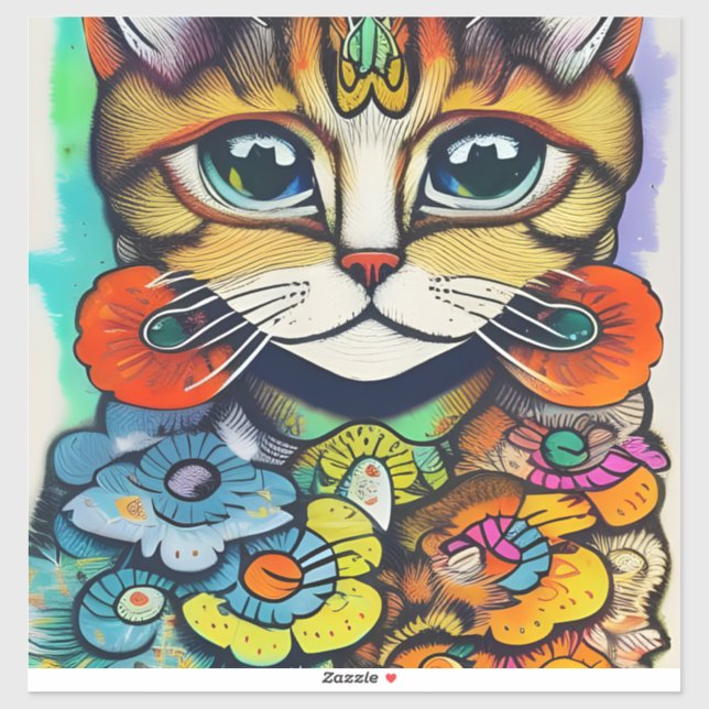 Vintage Louis Wain Style Cat (Sheet)