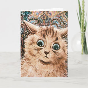Vintage Louis Wain Wallpaper Cat Card