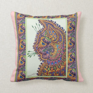 Vintage Louis Wain Wallpaper Cat Throw Pillow