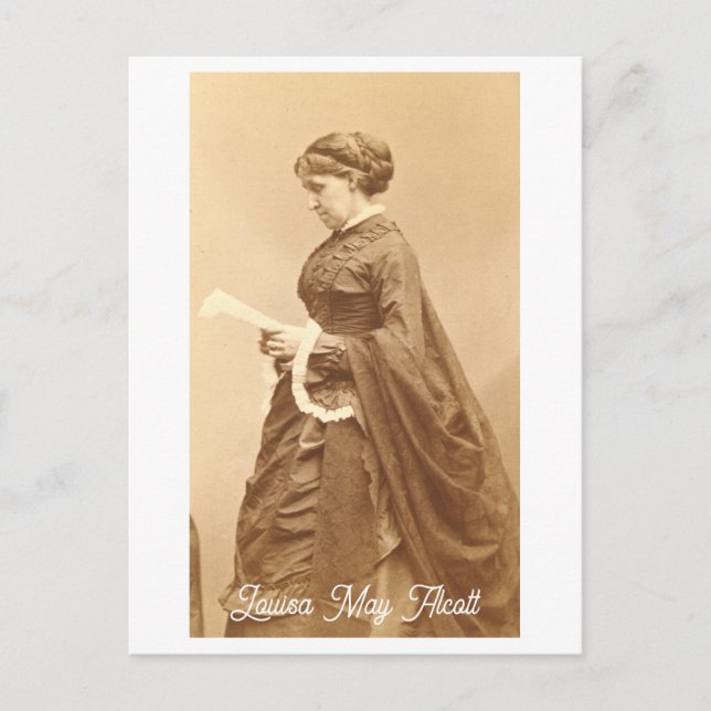 Vintage Louisa May Alcott Portrait Postcard (Front)