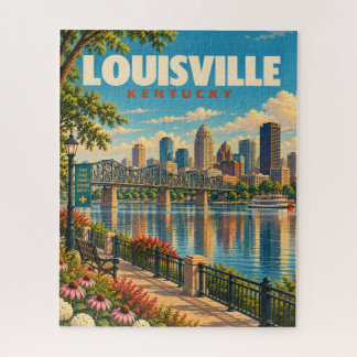 Vintage Louisville Skyline Ohio River Jigsaw Puzzle