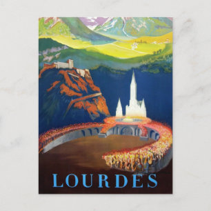 Vintage Lourdes France Travel Postcard