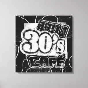 Vintage Love 30's Cafe - Wrapped Canvas