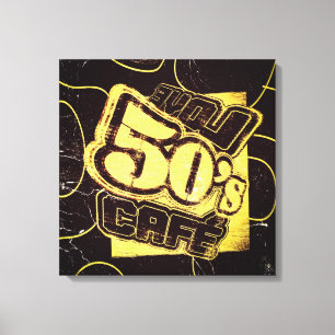 Vintage Love 50's Cafe - Wrapped Canvas