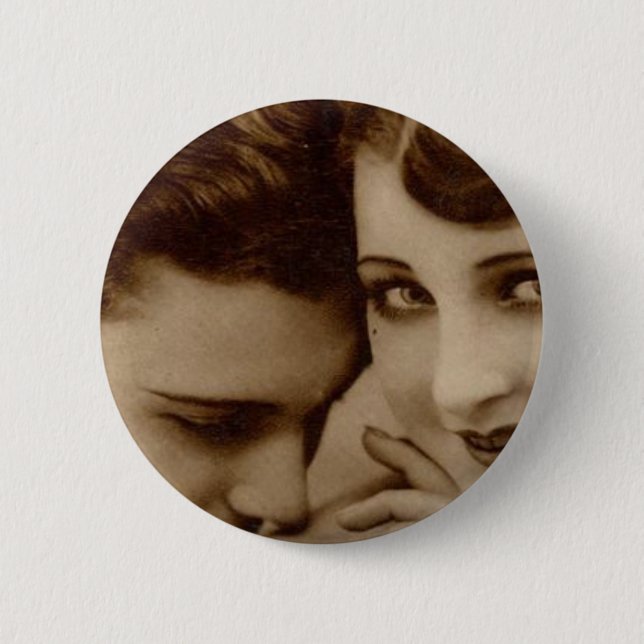 vintage love 6 cm round badge (Front)