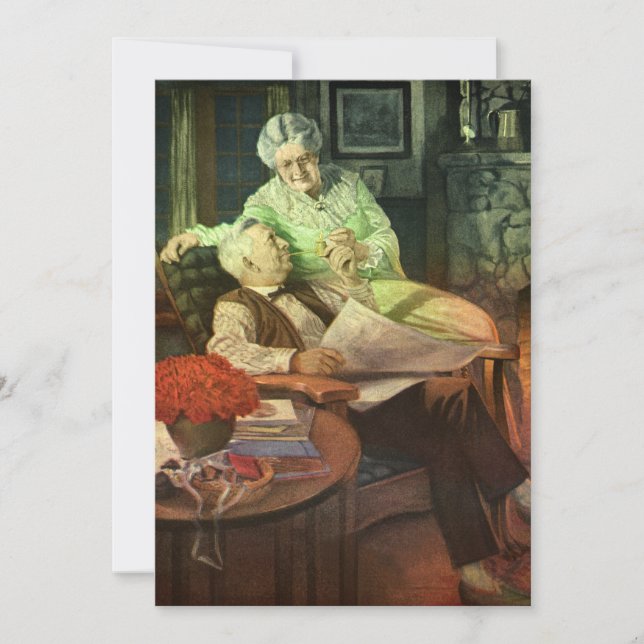 Vintage Love and Romance, 50th Anniversary Party Invitation (Front)