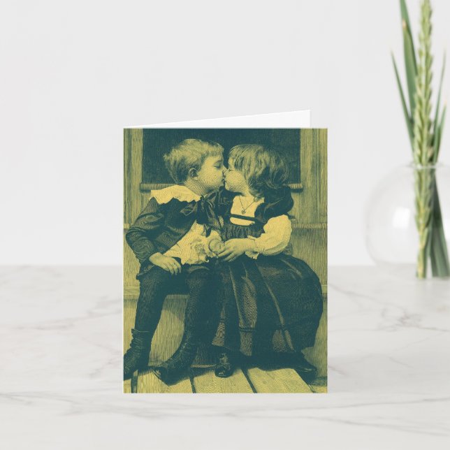 Vintage Love and Romance, Children Kiss Thank You (Front)