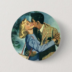 Vintage Love and Romance, Christmas Dance 6 Cm Round Badge