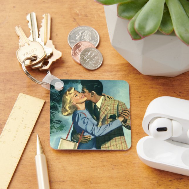 Vintage Love and Romance, Christmas Dance Key Ring (Desk)