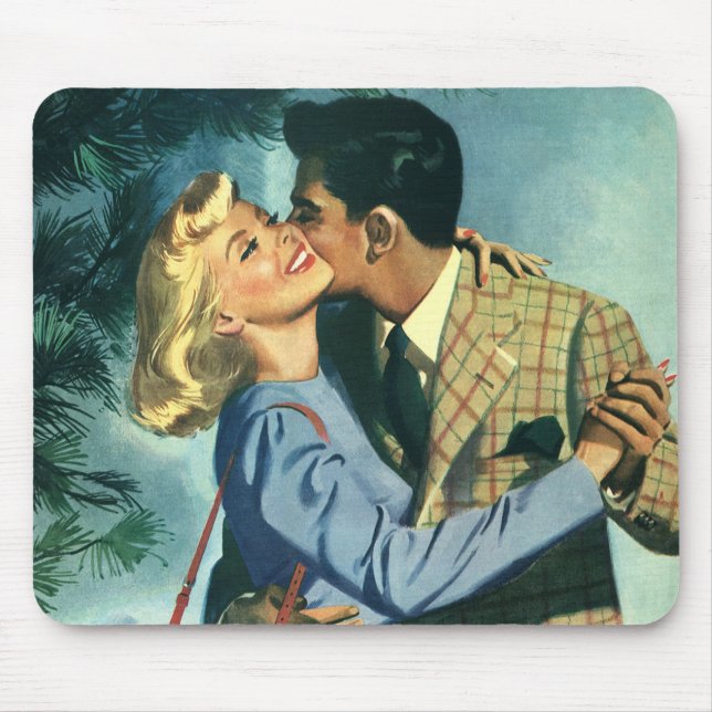 Vintage Love and Romance, Christmas Dance Mouse Mat (Front)