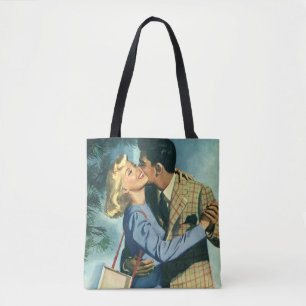 Vintage Love and Romance, Christmas Dance Tote Bag