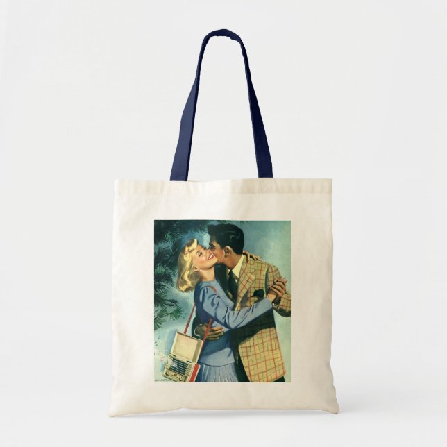 Vintage Love and Romance, Christmas Dance Tote Bag (Front)