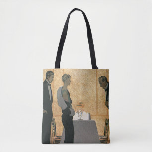 Vintage Love and Romance, Couple Elegant Dinner Tote Bag