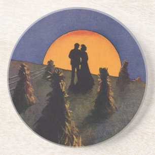 Vintage Love and Romance, Harvest Moon Kiss Coaster
