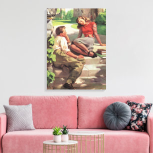 Vintage Love and Romance, High School Sweethearts Canvas Print