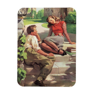 Vintage Love and Romance, High School Sweethearts Magnet