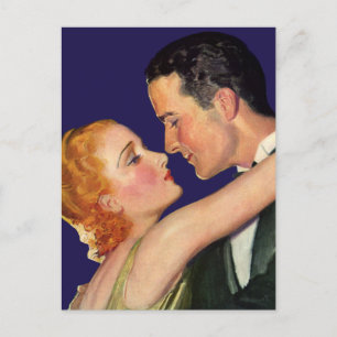 Vintage Love and Romance, Hollywood Save the Date Announcement Postcard