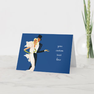 Vintage Love and Romance, Modern Wedding Couple Card