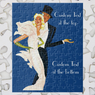 Vintage Love and Romance, Modern Wedding Couple Jigsaw Puzzle