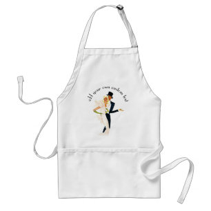 Vintage Love and Romance, Modern Wedding Couple Standard Apron