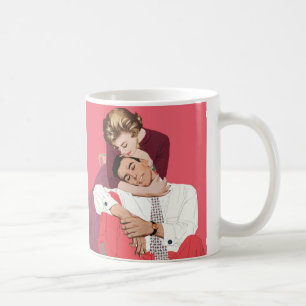 Vintage Love and Romance, Newlyweds in Pink Coffee Mug