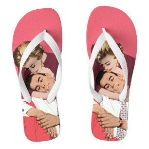 Vintage Love and Romance, Newlyweds in Pink Flip Flops