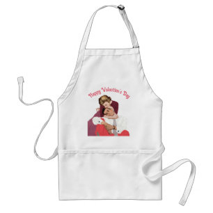 Vintage Love and Romance, Newlyweds in Pink Standard Apron