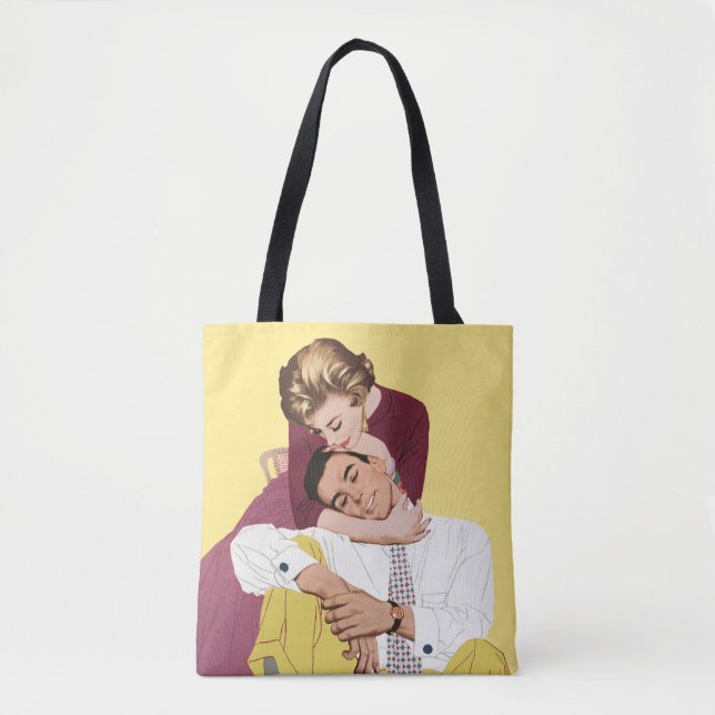 Vintage Love and Romance, Newlyweds Tote Bag (Front)
