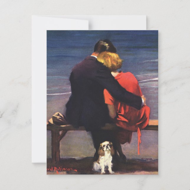 Vintage Love and Romance on the Beach Invitation (Front)