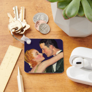 Vintage Love and Romance, Retro Hollywood Movies Key Ring