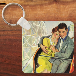 Vintage Love and Romance, Roller Coaster Ride Key Ring