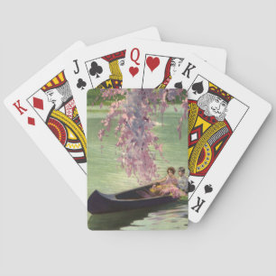 Vintage Love and Romance, Romantic Canoe Ride Playing Cards