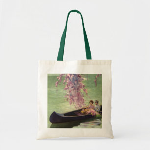 Vintage Love and Romance, Romantic Canoe Ride Tote Bag