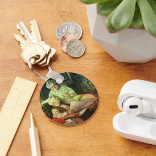 Vintage Love and Romance; Romantic Grandparents Key Ring