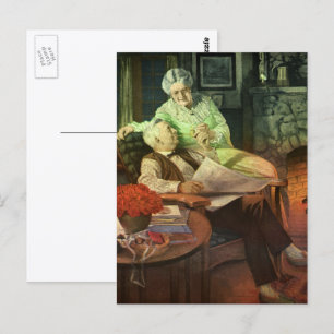 Vintage Love and Romance; Romantic Grandparents Postcard