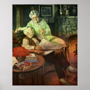 Vintage Love and Romance; Romantic Grandparents Poster