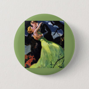 Vintage Love and Romance, Romantic Kiss 6 Cm Round Badge