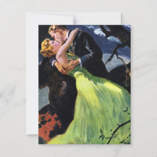 Vintage Love and Romance, Romantic Kiss Invitation
