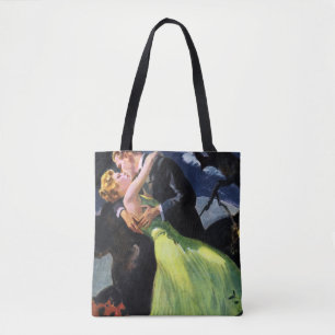 Vintage Love and Romance, Romantic Kiss Tote Bag