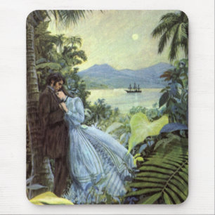 Vintage Love and Romance, Romantic Tropical View Mouse Mat