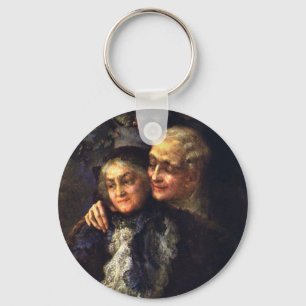 Vintage Love and Romance, Romantic Victorian Art Key Ring