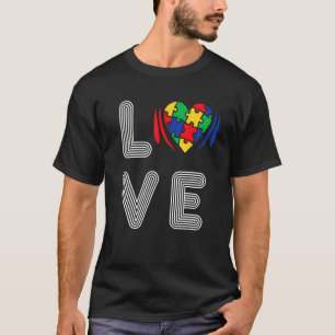Vintage Love Autism Awareness Men Women & Kids Aut T-Shirt